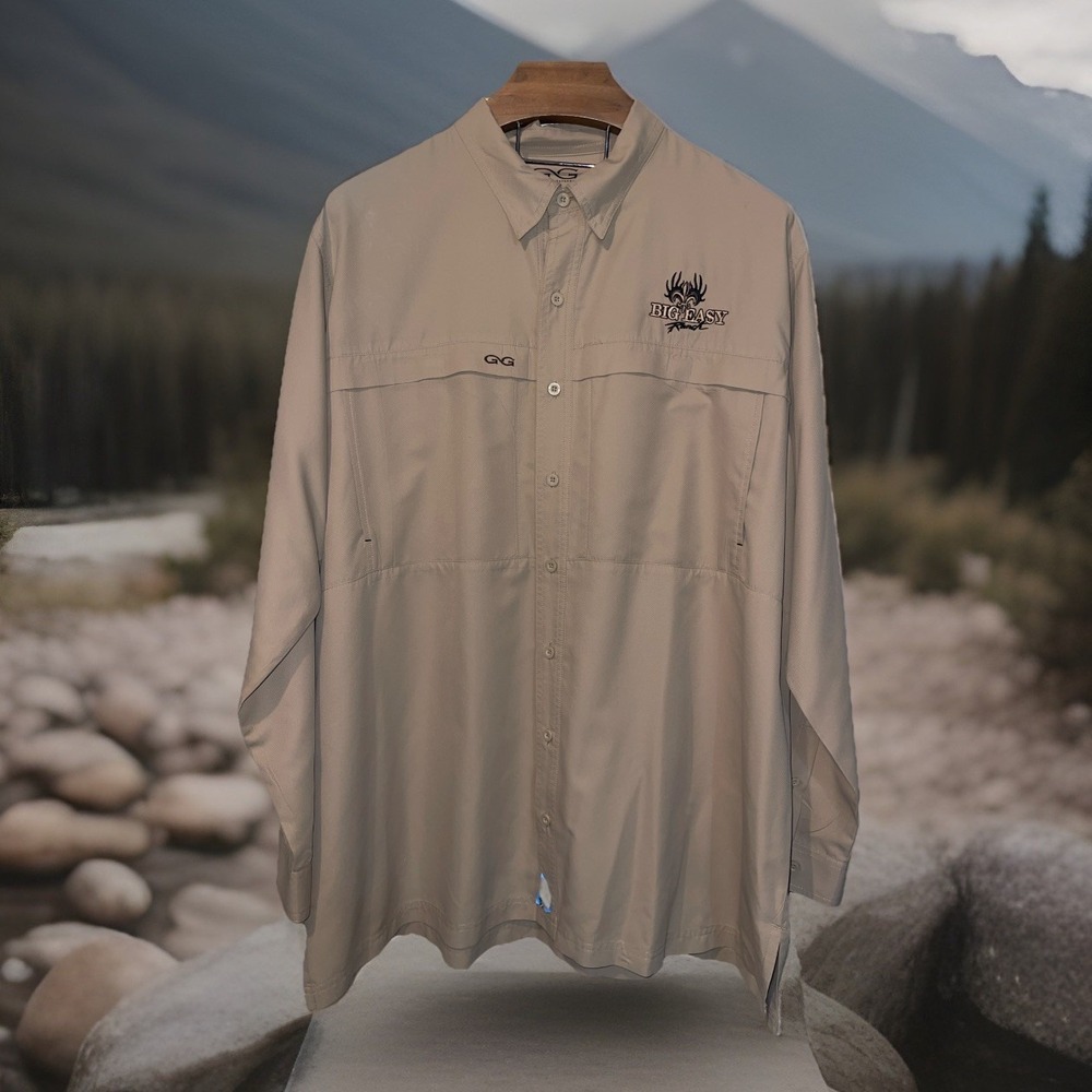 Game Guard Shirt Men 3XL Beige Big Easy‎ Ranch Country Club Golf Hunting Texas